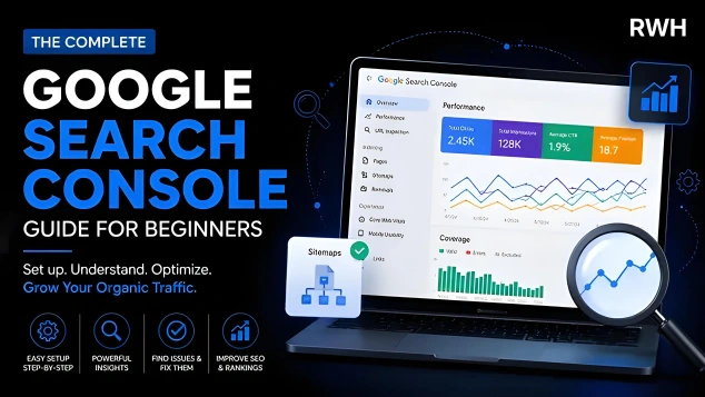 Google Search Console guide for beginners showing performance report dashboard